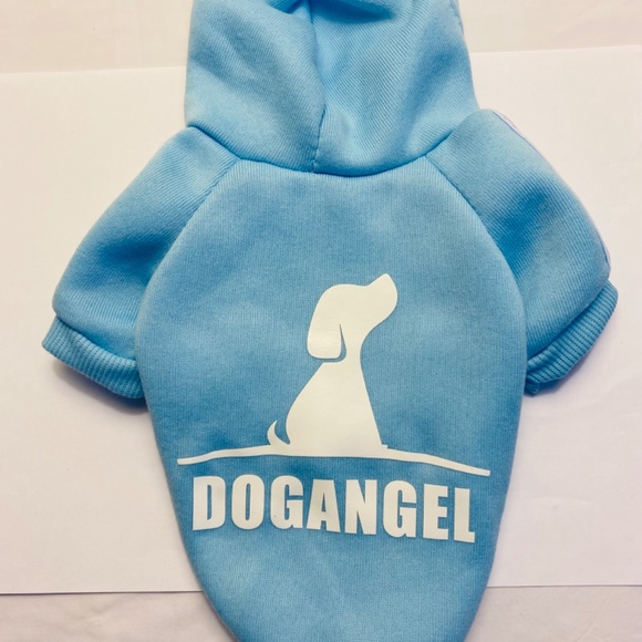 Cute light blue small dog hoodie - Picture 3 of 5